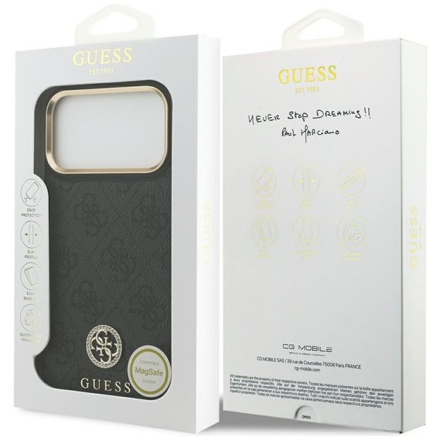 Guess 4G Strass Logo MagSafe Case for iPhone 17 Pro Max - Black 7