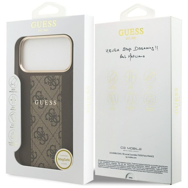 Guess 4G Stripe MagSafe case for iPhone 17 Pro Max - brown 7