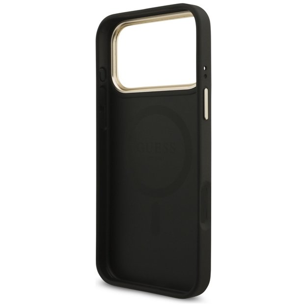 Guess 4G Triangle Logo MagSafe Case for iPhone 17 Pro Max - Black and Gold 6