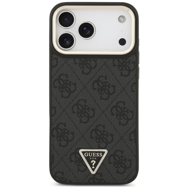 Guess 4G Triangle Logo MagSafe Case for iPhone 17 Pro Max - Black and Gold 2