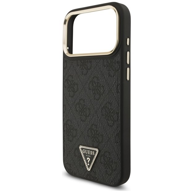 Guess 4G Triangle Logo MagSafe Case for iPhone 17 Pro Max - Black and Gold 5