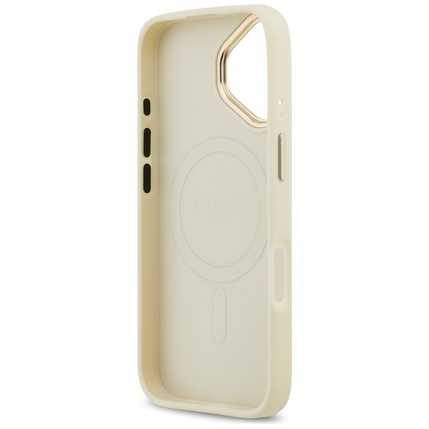 Guess Grained Strass Logo MagSafe case for iPhone 17 - beige 6