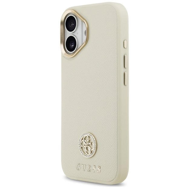Guess Grained Strass Logo MagSafe case for iPhone 17 - beige 1