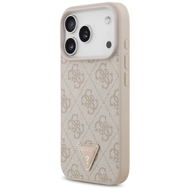 Guess Leather 4G Triangle Strass MagSafe Case for iPhone 17 Pro - Pink 1