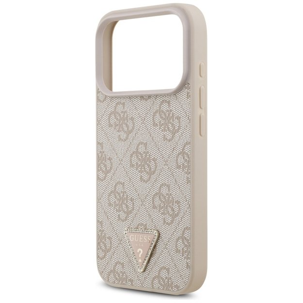 Guess Leather 4G Triangle Strass MagSafe Case for iPhone 17 Pro - Pink 5