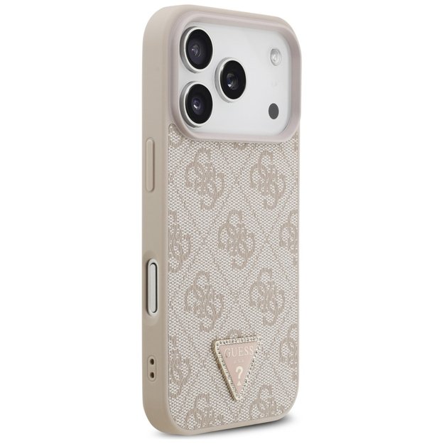 Guess Leather 4G Triangle Strass MagSafe Case for iPhone 17 Pro - Pink 3