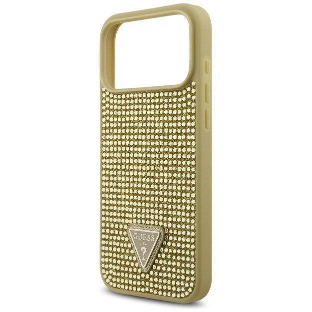 Guess Rhinestone Triangle Logo Case for iPhone 17 Pro Max - Gold 5