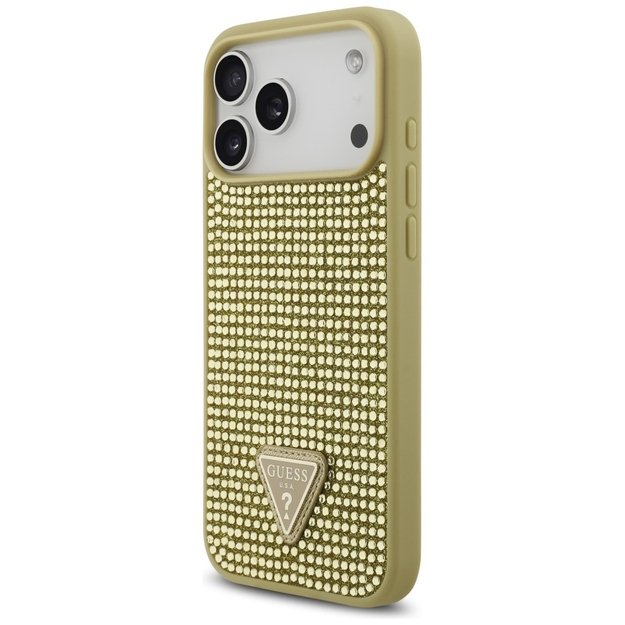Guess Rhinestone Triangle Logo Case for iPhone 17 Pro Max - Gold 1
