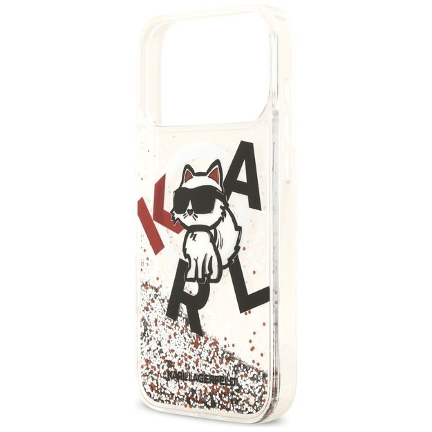 Karl Lagerfeld Liquid Glitter Choupette Logo MagSafe Case for iPhone 17 Pro Max - Clear 5