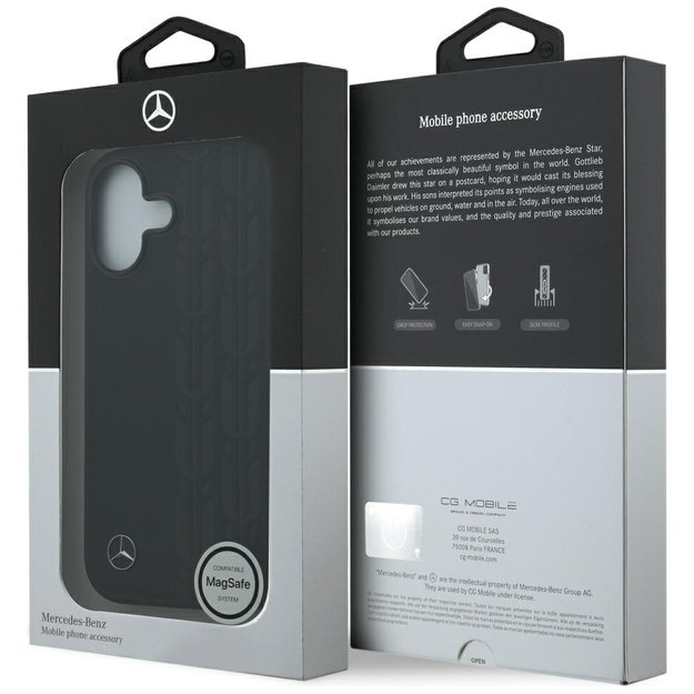 Mercedes Leather Laurel Leaves MagSafe Case for iPhone 17 - Black 7