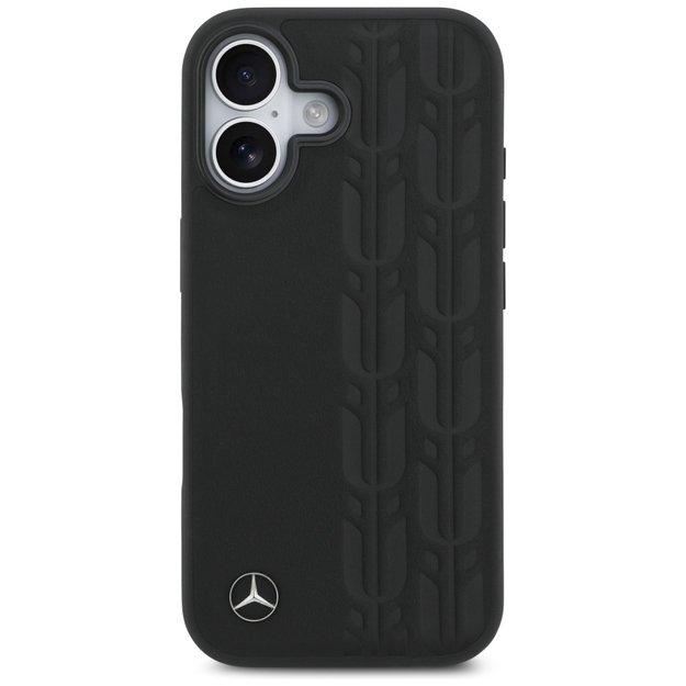 Mercedes Leather Laurel Leaves MagSafe Case for iPhone 17 - Black 2