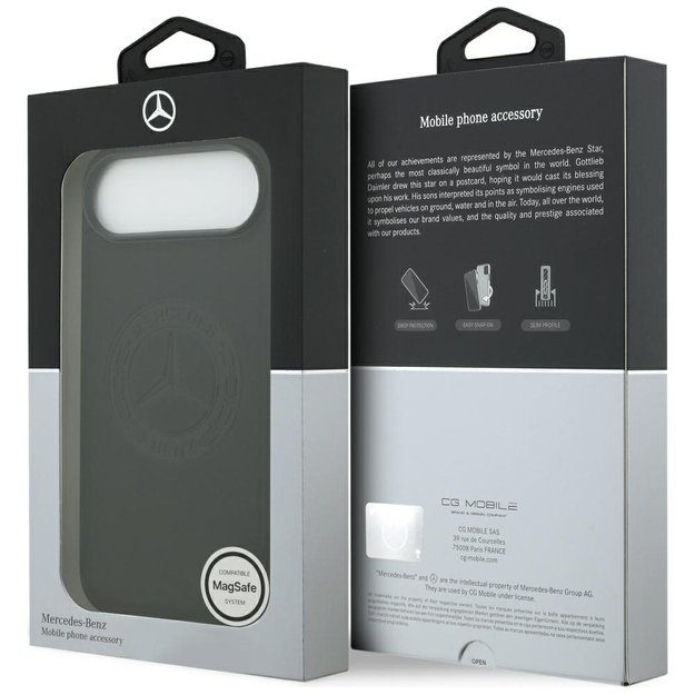Mercedes Leather Vintage Logo MagSafe Case for iPhone Air - Black 7