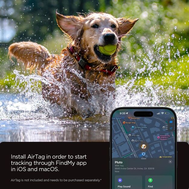 Spigen Tough Armor Pet Collar AirTag 1/2 Case - Black 3