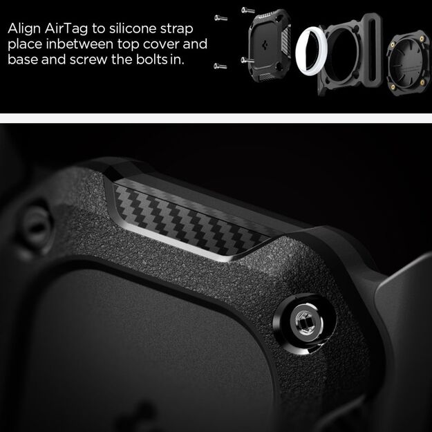 Spigen Tough Armor Pet Collar AirTag 1/2 Case - Black 2