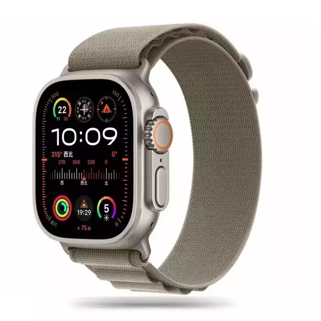 Tech-Protect Nylon Pro Strap for Apple Watch 4 / 5 / 6 / 7 / 8 / 9 / SE / Ultra 1 / 2 (42/44/45/49 mm) - Titanium Olive 12