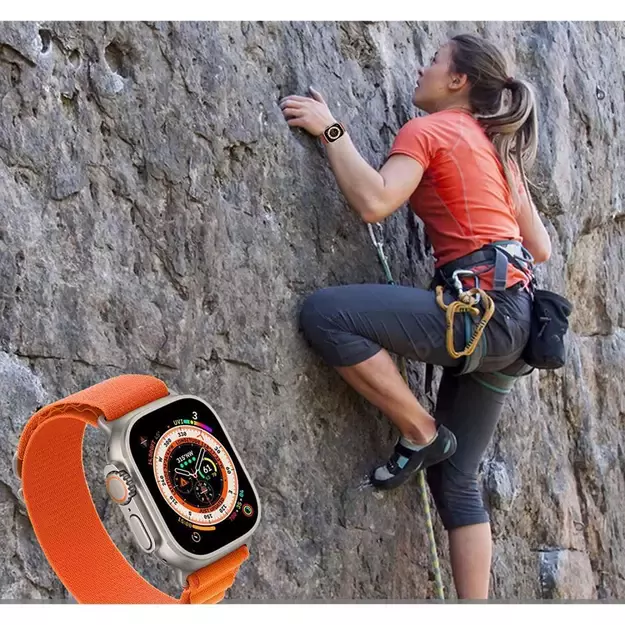 Tech-Protect Nylon Pro Strap for Apple Watch 4 / 5 / 6 / 7 / 8 / 9 / SE / Ultra 1 / 2 (42/44/45/49 mm) - Titanium Olive 10