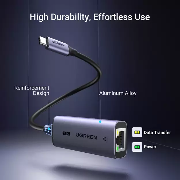 Ugreen CM648 USB-C to RJ45 Ethernet 2.5G adapter - gray 6