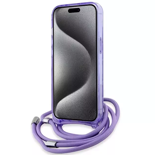 Karl Lagerfeld IML Crossbody Monogram Karl &amp  Choupette Head MagSafe case for iPhone 15 / 14 / 13 - purple 3
