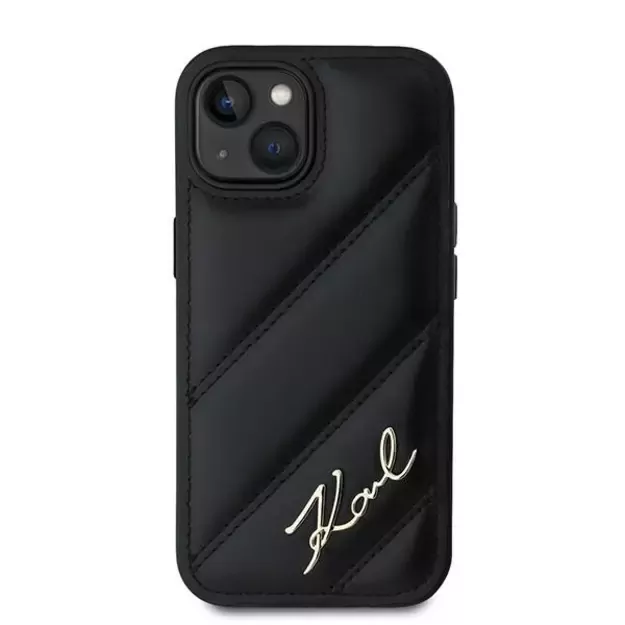 Karl Lagerfeld Diagonal Quilted Script case for iPhone 15 / 14 / 13 - black 2