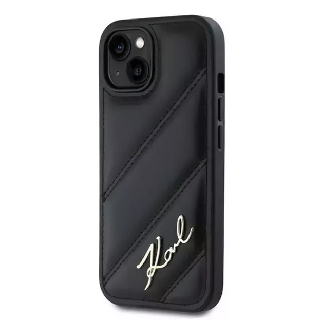 Karl Lagerfeld Diagonal Quilted Script case for iPhone 15 / 14 / 13 - black 1