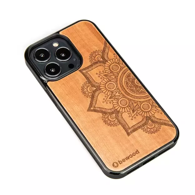 Bewood Mandala Apple Tree Wooden Case for iPhone 13 Pro - Light Brown 1
