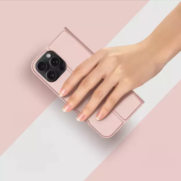 Dux Ducis Skin Pro iPhone 16 Pro Max Case with Flip and Card Slot - Pink 27