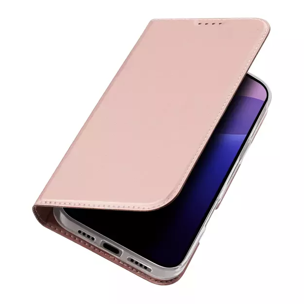 Dux Ducis Skin Pro iPhone 16 Pro Max Case with Flip and Card Slot - Pink 19