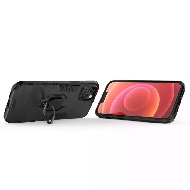 Ring Armor case for iPhone 14 armored cover magnetic holder ring black 24