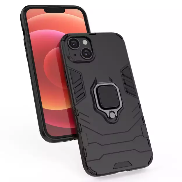 Ring Armor case for iPhone 14 armored cover magnetic holder ring black 26