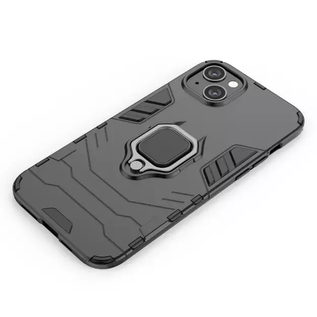 Ring Armor case for iPhone 14 armored cover magnetic holder ring black 29