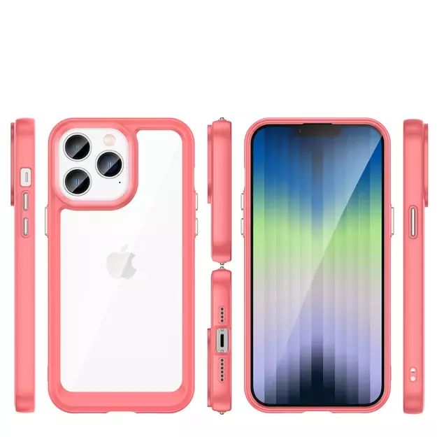 Outer Space Case iPhone 14 Pro hard cover with a gel frame red 8
