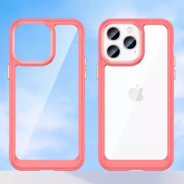 Outer Space Case iPhone 14 Pro hard cover with a gel frame red 14