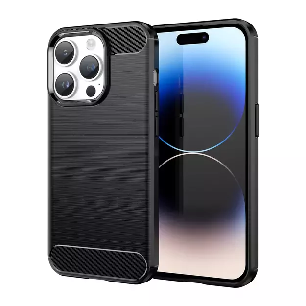 Carbon Case iPhone 14 Pro Max flexible gel back cover black