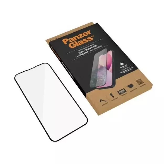 PanzerGlass E2E Microfracture antibacterial glass for iPhone 13 mini - with black frame 6