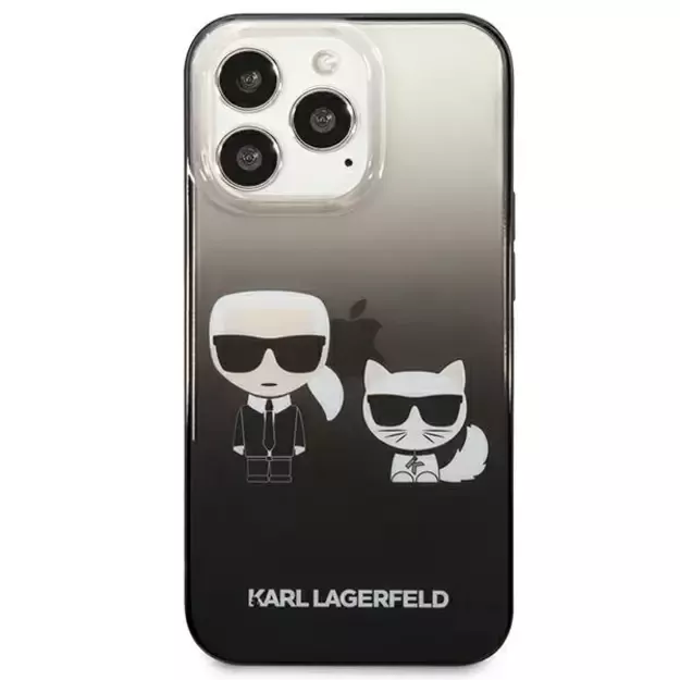 Karl Lagerfeld KLHCP13LTGKCK iPhone 13 Pro / 13 6,1  hardcase czarny/black Gradient Ikonik Karl & Choupette 2
