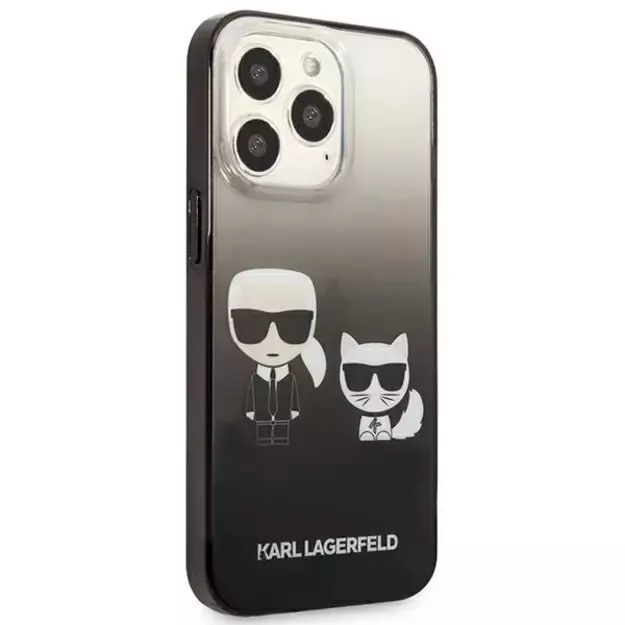 Karl Lagerfeld KLHCP13LTGKCK iPhone 13 Pro / 13 6,1  hardcase czarny/black Gradient Ikonik Karl & Choupette 3