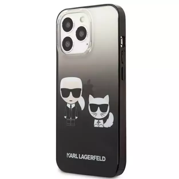 Karl Lagerfeld KLHCP13LTGKCK iPhone 13 Pro / 13 6,1  hardcase czarny/black Gradient Ikonik Karl & Choupette 1