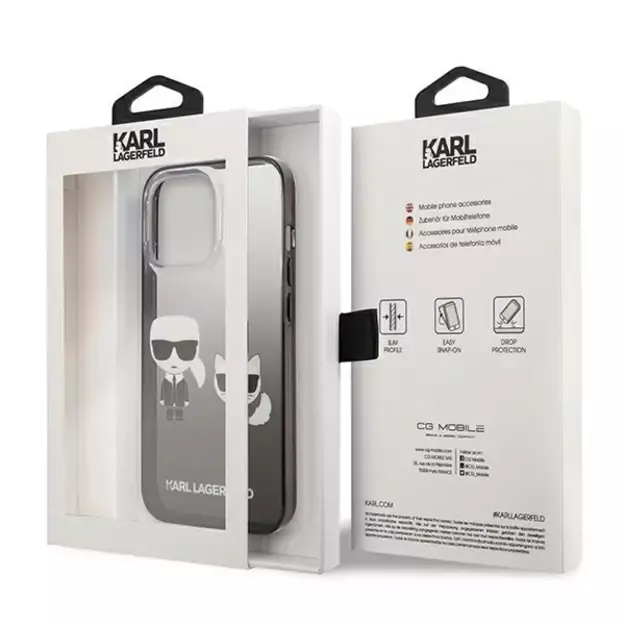 Karl Lagerfeld KLHCP13LTGKCK iPhone 13 Pro / 13 6,1  hardcase czarny/black Gradient Ikonik Karl & Choupette 7