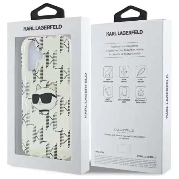 Karl Lagerfeld IML Choupette Head Electroplated iPhone 16 Case - Clear 7
