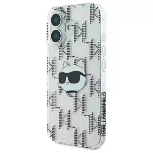 Karl Lagerfeld IML Choupette Head Electroplated iPhone 16 Case - Clear 1