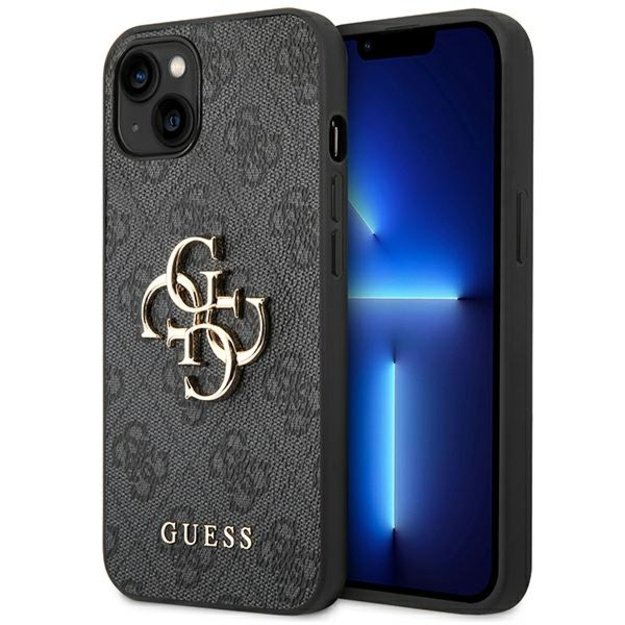 Guess GUHCP14S4GMGGR iPhone 14 6,1  szary/grey hardcase 4G Big Metal Logo