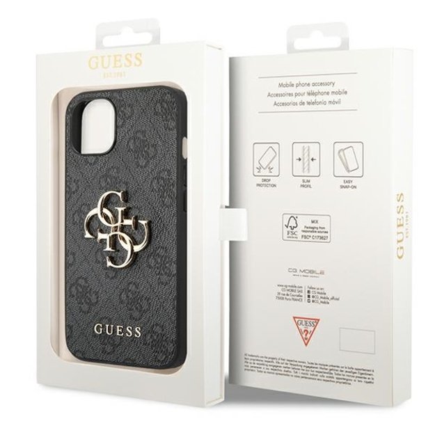 Guess GUHCP14S4GMGGR iPhone 14 6,1  szary/grey hardcase 4G Big Metal Logo 7