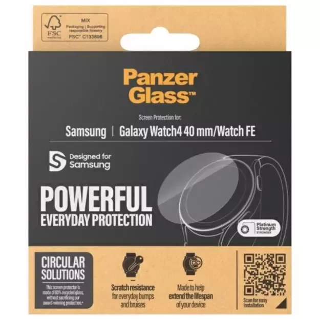 PanzerGlass tempered glass for Samsung Galaxy Watch 4 (40mm) 3