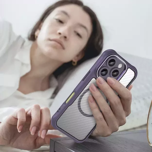 Leading Series MagSafe Silicone Case for iPhone 16 Pro - Purple 7