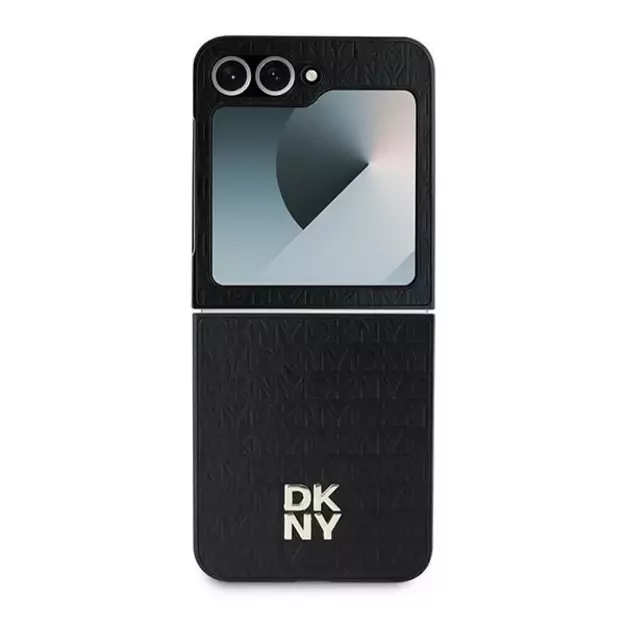 DKNY Repeat Pattern Stack Logo Case for Samsung Galaxy Z Flip6 - Black 1
