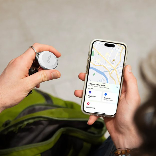 SBS Track My Circle Waterproof IP65 Locator Compatible with Apple Find My - White 1