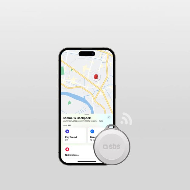 SBS Track My Circle Waterproof IP65 Locator Compatible with Apple Find My - White 2