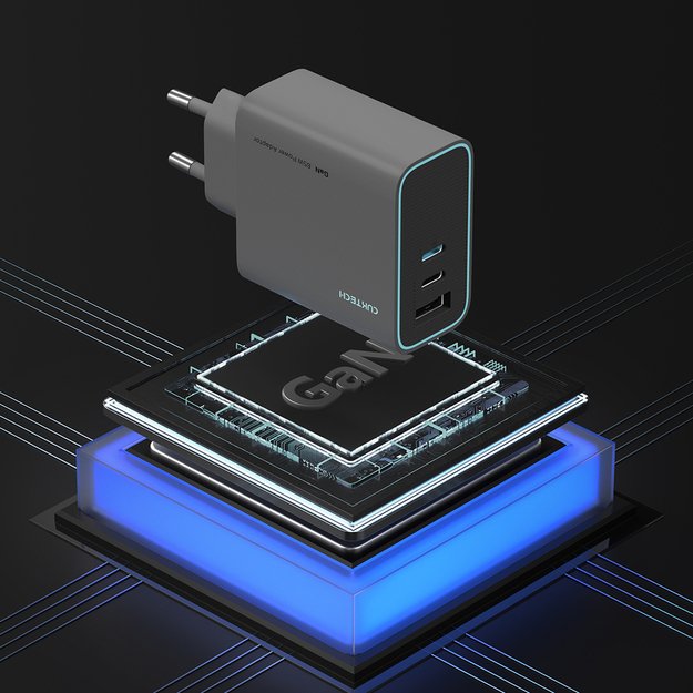 Cuktech CUKAD653EUGR 65W GaN Wall Charger 2 x USB-C 1 x USB-A - Gray 6