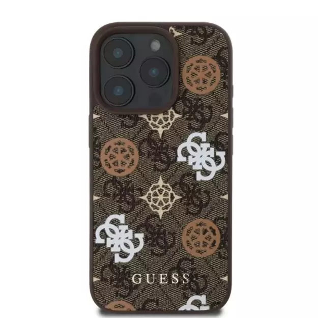 Guess Peony On 4G Background MagSafe case for iPhone 16 Pro - brown 1