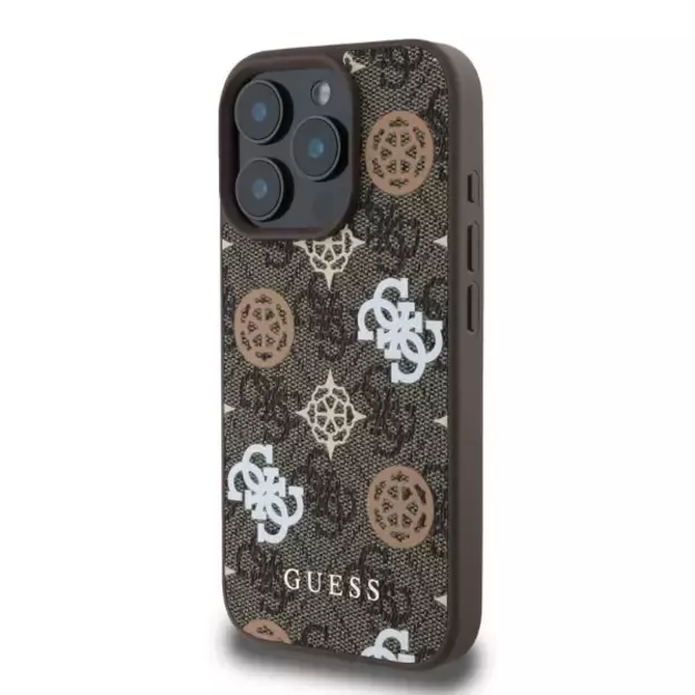 Guess Peony On 4G Background MagSafe case for iPhone 16 Pro - brown 2